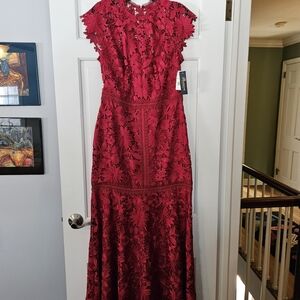 Shoshanna Burgundy Lace Dress